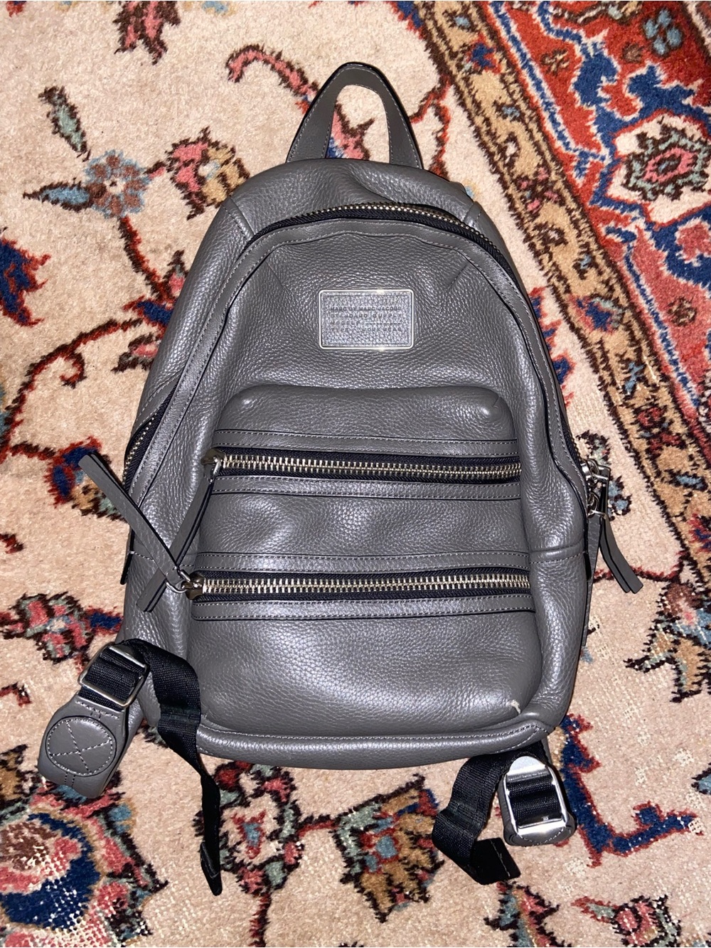 Marc Jacobs Gray Leather Backpack | Laptop Work Bag | Large Leather Backpack